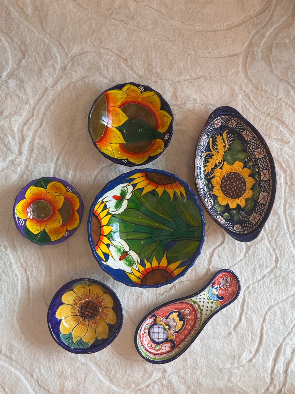 Talavera Hand-Painted Sunflower mexican Set